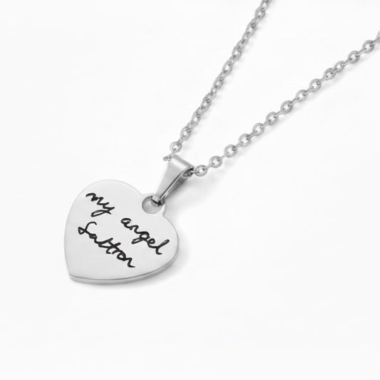 Custom silver love necklace