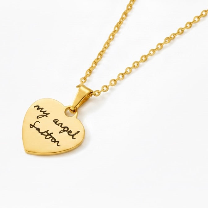Custom gold love necklace
